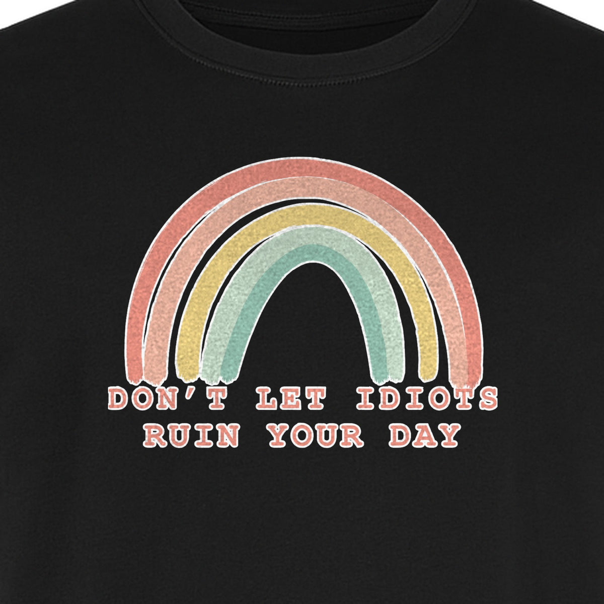 Sarcastic Rainbow T-Shirt, Don't Let Idiots Ruin Your Day Graphic for Friends