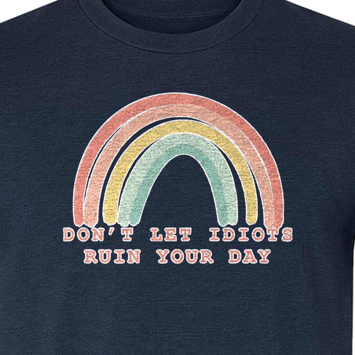 Sarcastic Rainbow T-Shirt, Don't Let Idiots Ruin Your Day Graphic for Friends