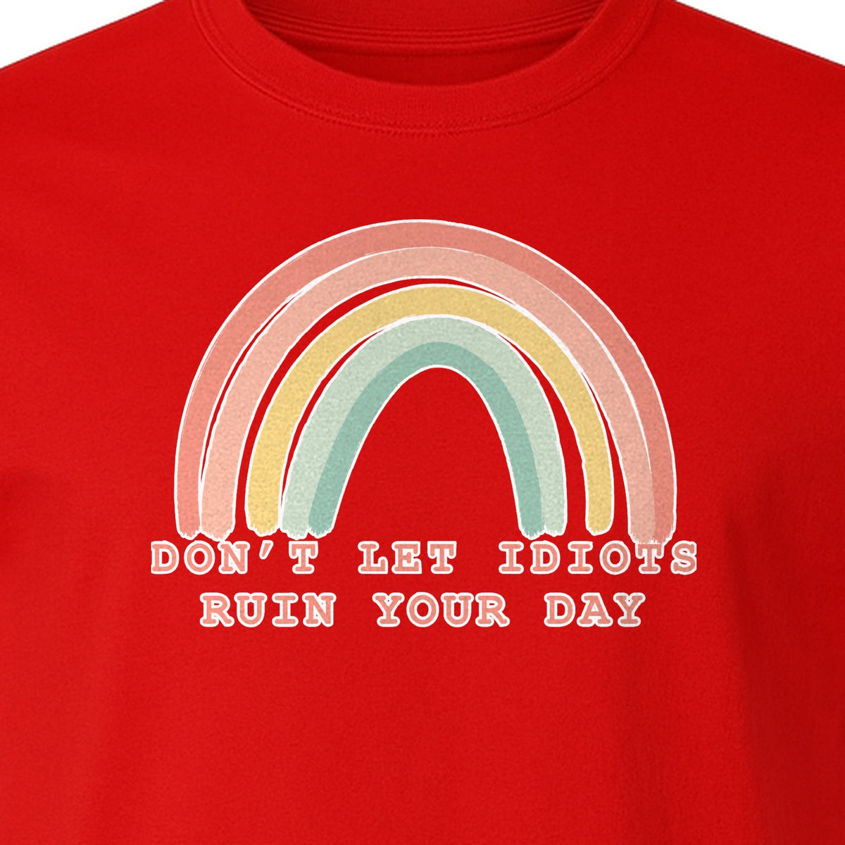 Sarcastic Rainbow T-Shirt, Don't Let Idiots Ruin Your Day Graphic for Friends