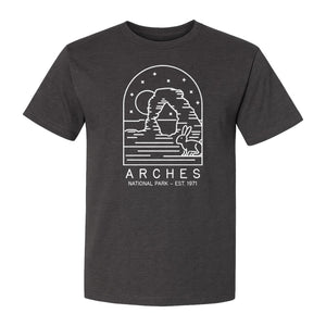 Arches National Park T-Shirt, Desert Arch and Rabbit Graphic for Utah Hiking Trips