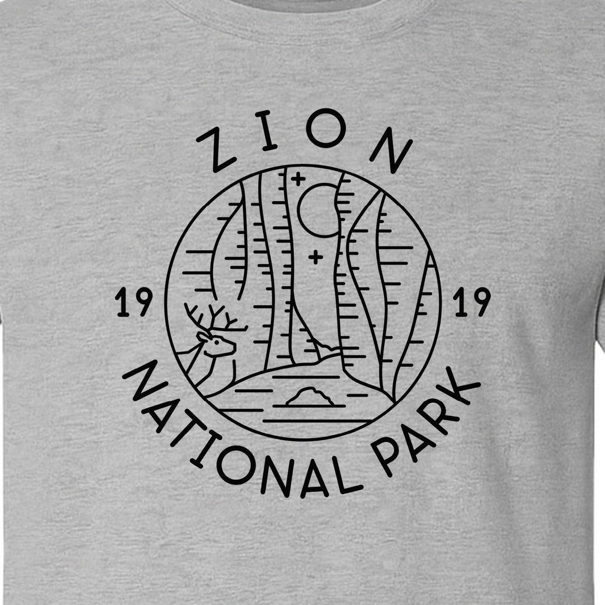 Zion National Park T-Shirt, Retro Line Art Hiking Design for Utah Camping and Outdoor Adventure