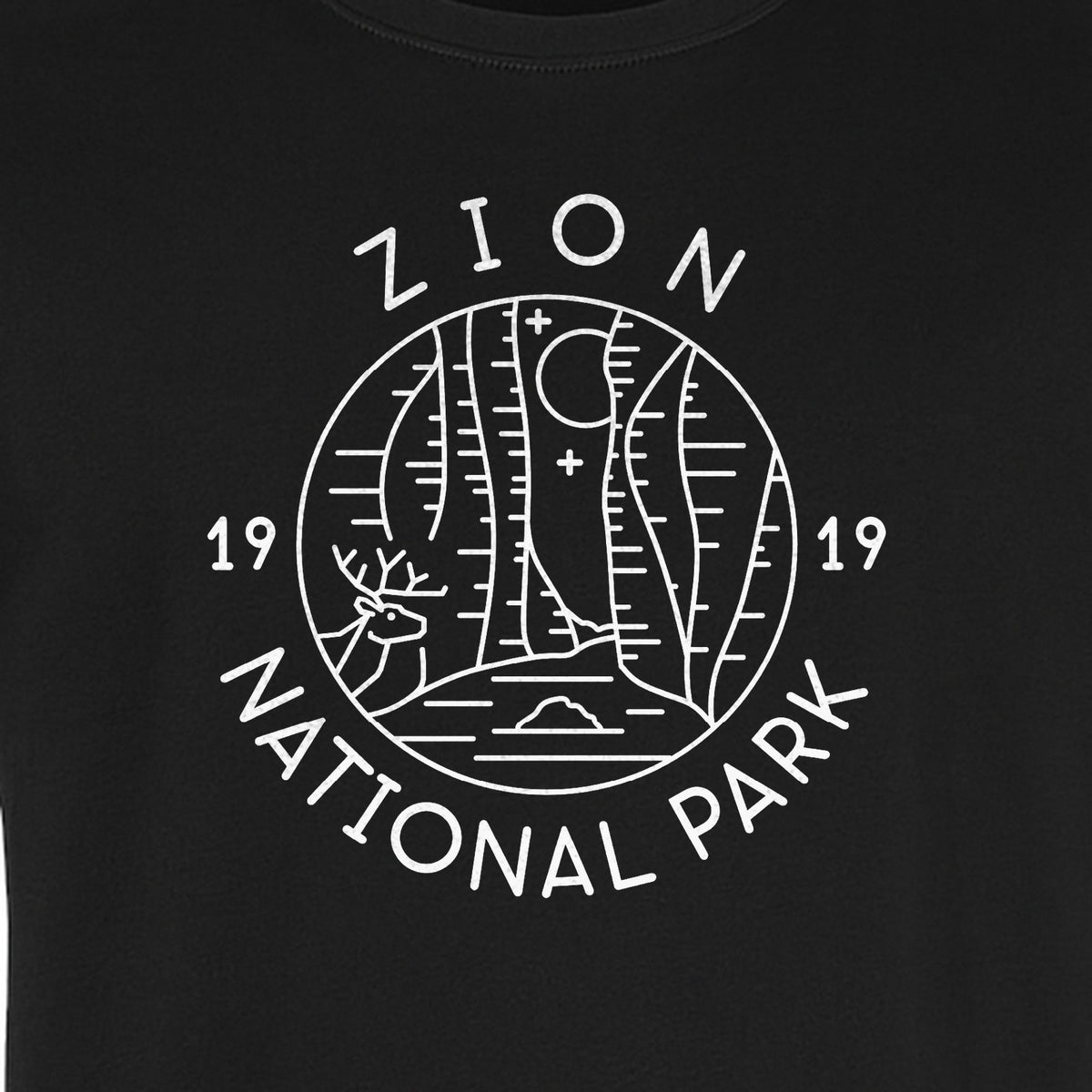 Zion National Park T-Shirt, Retro Line Art Hiking Design for Utah Camping and Outdoor Adventure