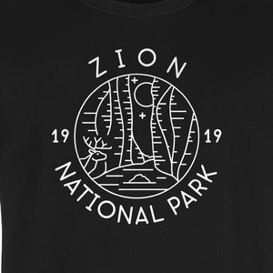 Zion National Park T-Shirt, Retro Line Art Hiking Design for Utah Camping and Outdoor Adventure
