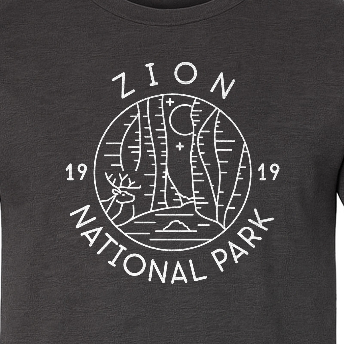 Zion National Park T-Shirt, Retro Line Art Hiking Design for Utah Camping and Outdoor Adventure