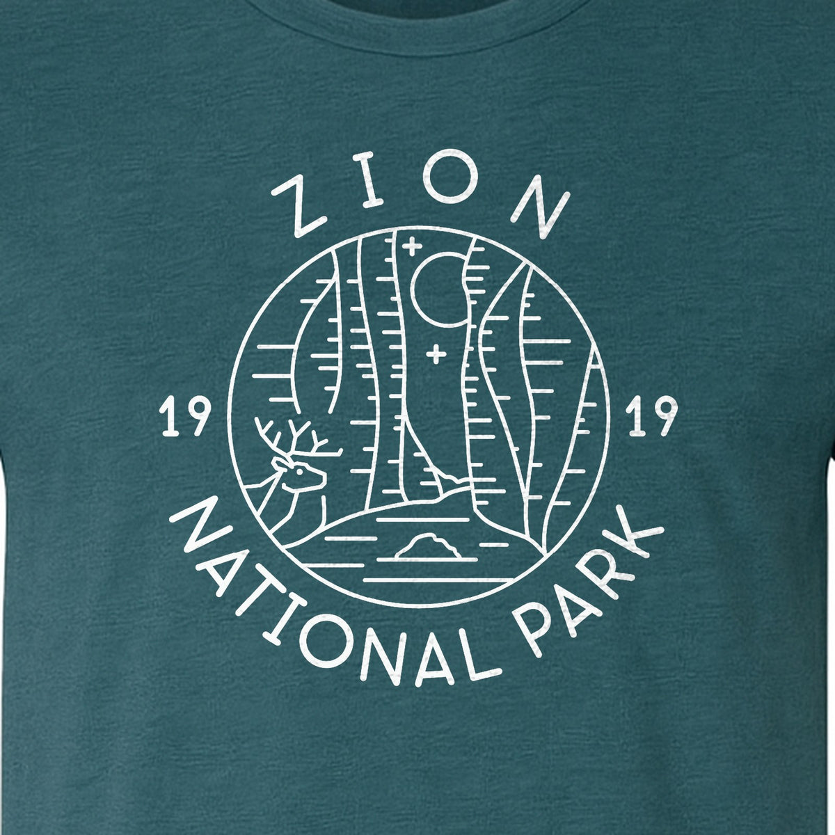 Zion National Park T-Shirt, Retro Line Art Hiking Design for Utah Camping and Outdoor Adventure