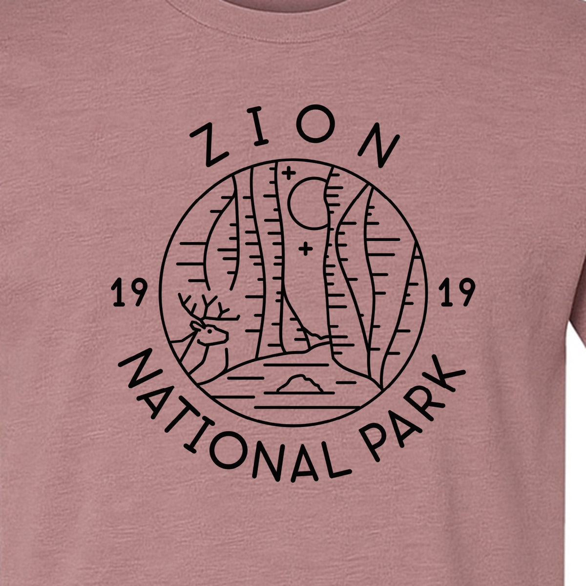 Zion National Park T-Shirt, Retro Line Art Hiking Design for Utah Camping and Outdoor Adventure
