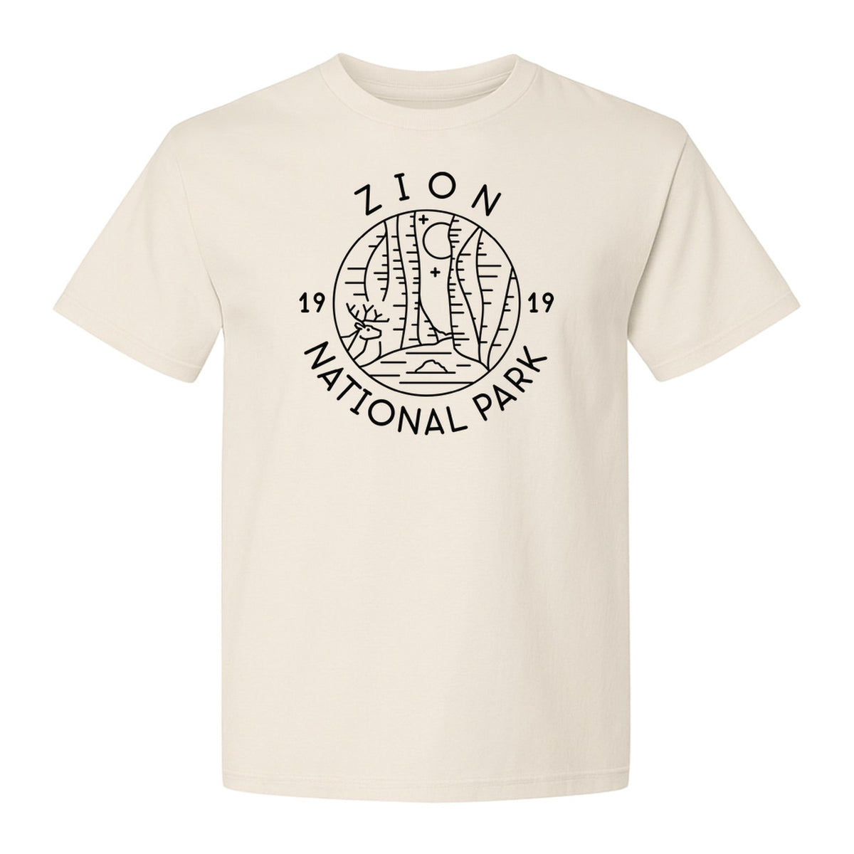 Zion National Park T-Shirt, Retro Line Art Hiking Design for Utah Camping and Outdoor Adventure