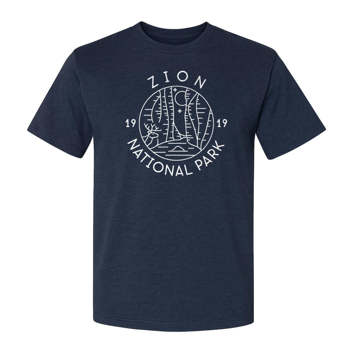 Zion National Park T-Shirt, Retro Line Art Hiking Design for Utah Camping and Outdoor Adventure