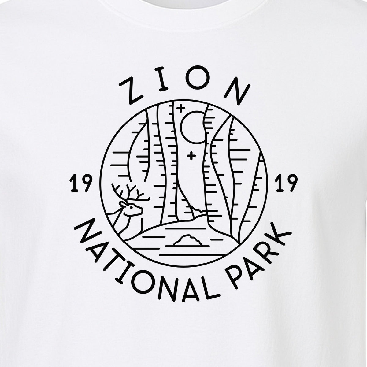 Zion National Park T-Shirt, Retro Line Art Hiking Design for Utah Camping and Outdoor Adventure