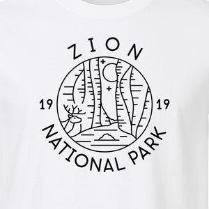 Zion National Park T-Shirt, Retro Line Art Hiking Design for Utah Camping and Outdoor Adventure