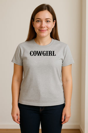 Cowgirl T-Shirt, Western Rodeo Graphic for Country Girls and Ranch Style Fans