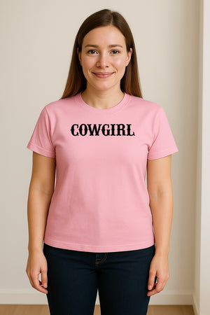 Cowgirl T-Shirt, Western Rodeo Graphic for Country Girls and Ranch Style Fans