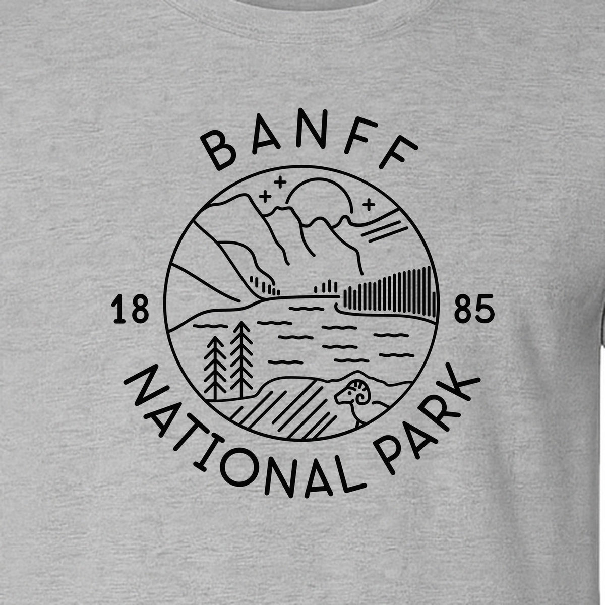 Banff National Park T-Shirt, Mountain Lake and Forest Travel Souvenir for Canada Visitors