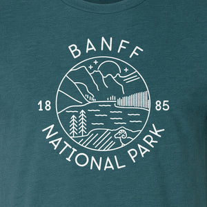 Banff National Park T-Shirt, Mountain Lake and Forest Travel Souvenir for Canada Visitors