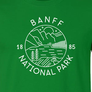 Banff National Park T-Shirt, Mountain Lake and Forest Travel Souvenir for Canada Visitors