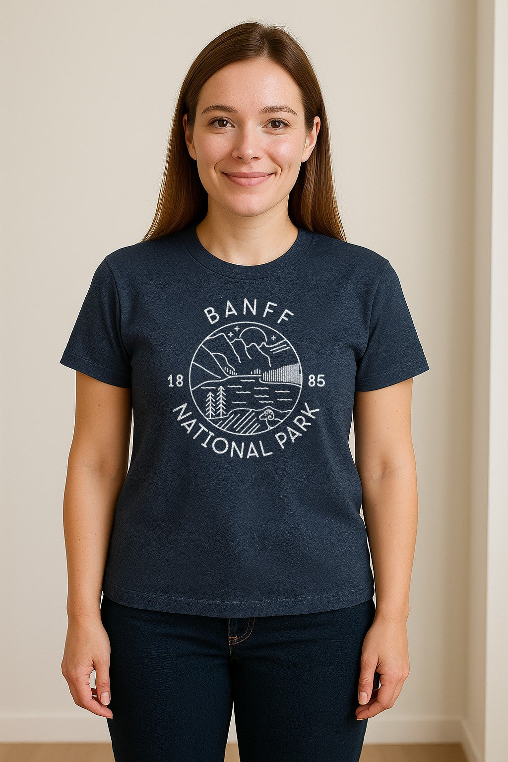 Banff National Park T-Shirt, Mountain Lake and Forest Travel Souvenir for Canada Visitors