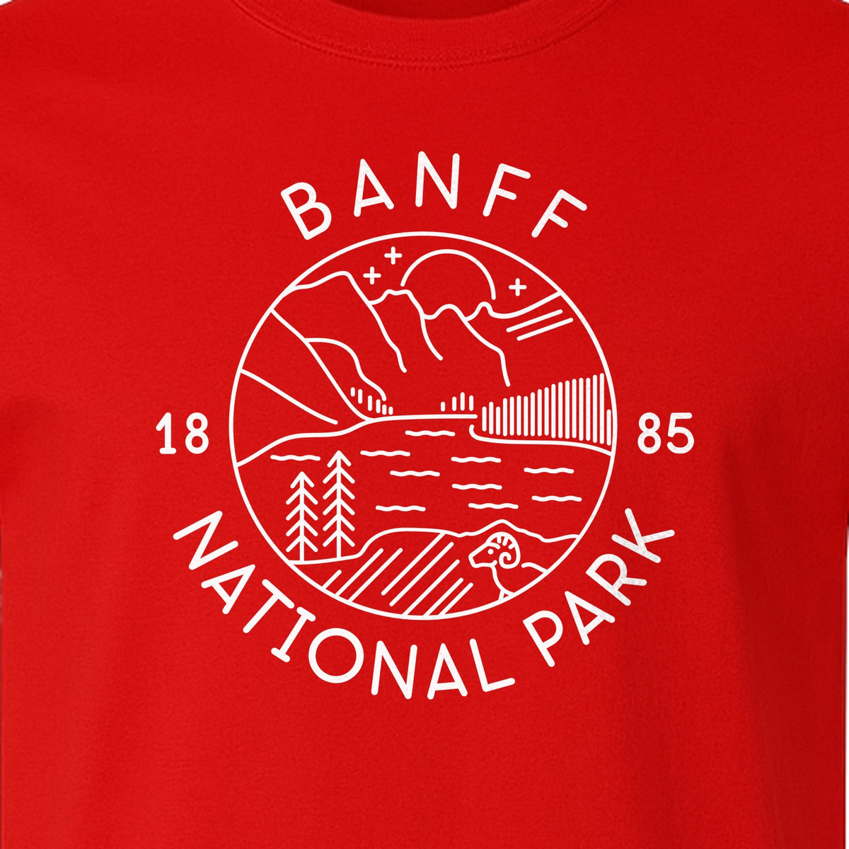 Banff National Park T-Shirt, Mountain Lake and Forest Travel Souvenir for Canada Visitors