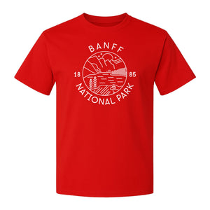 Banff National Park T-Shirt, Mountain Lake and Forest Travel Souvenir for Canada Visitors