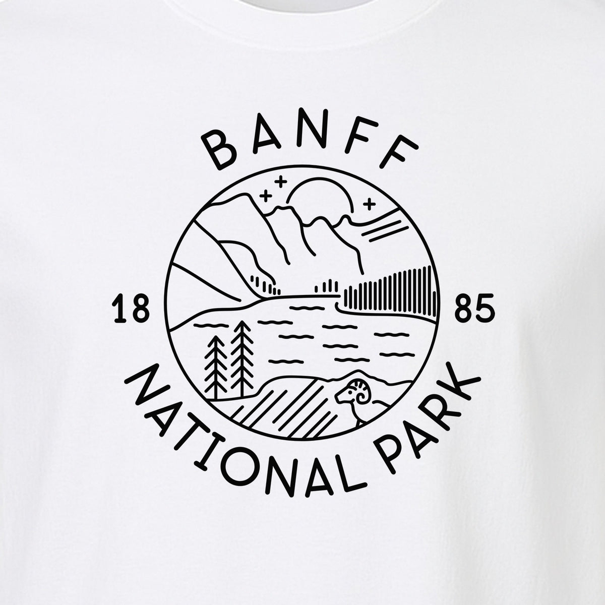 Banff National Park T-Shirt, Mountain Lake and Forest Travel Souvenir for Canada Visitors