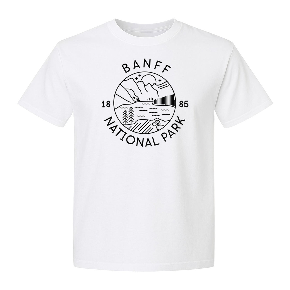 Banff National Park T-Shirt, Mountain Lake and Forest Travel Souvenir for Canada Visitors
