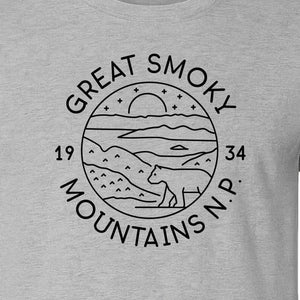 Great Smoky Mountains T-Shirt, 1934 Badge Design for Hikers and Campers