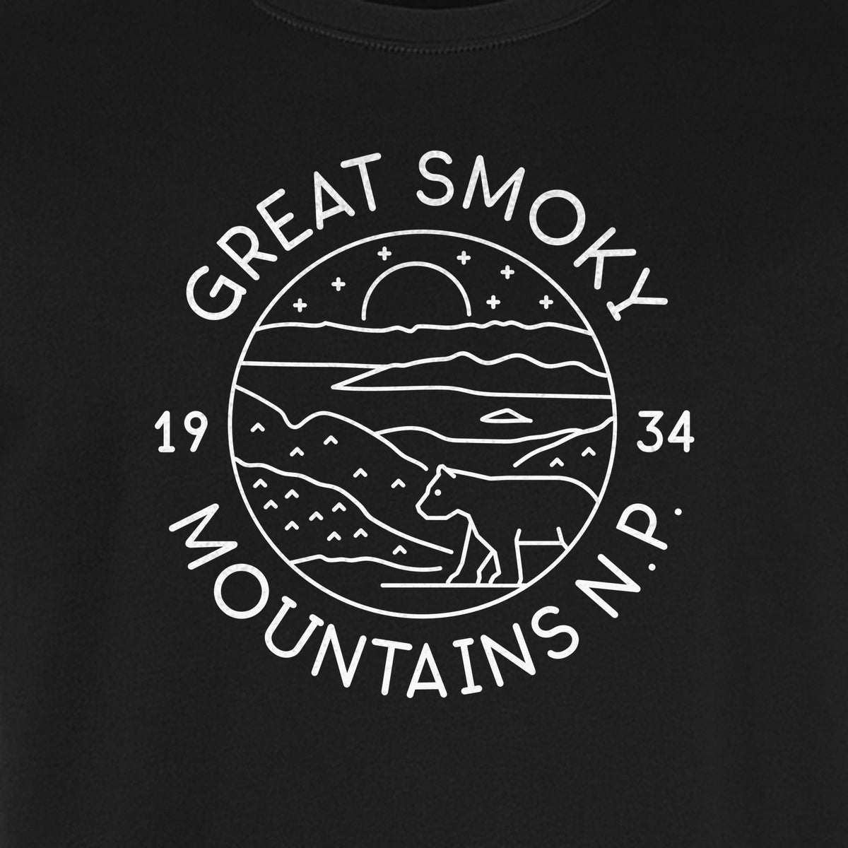 Great Smoky Mountains T-Shirt, 1934 Badge Design for Hikers and Campers