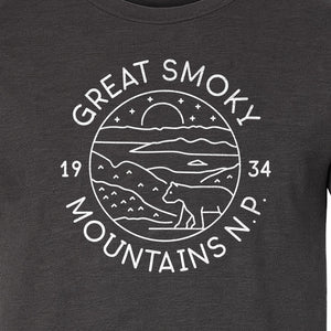 Great Smoky Mountains T-Shirt, 1934 Badge Design for Hikers and Campers