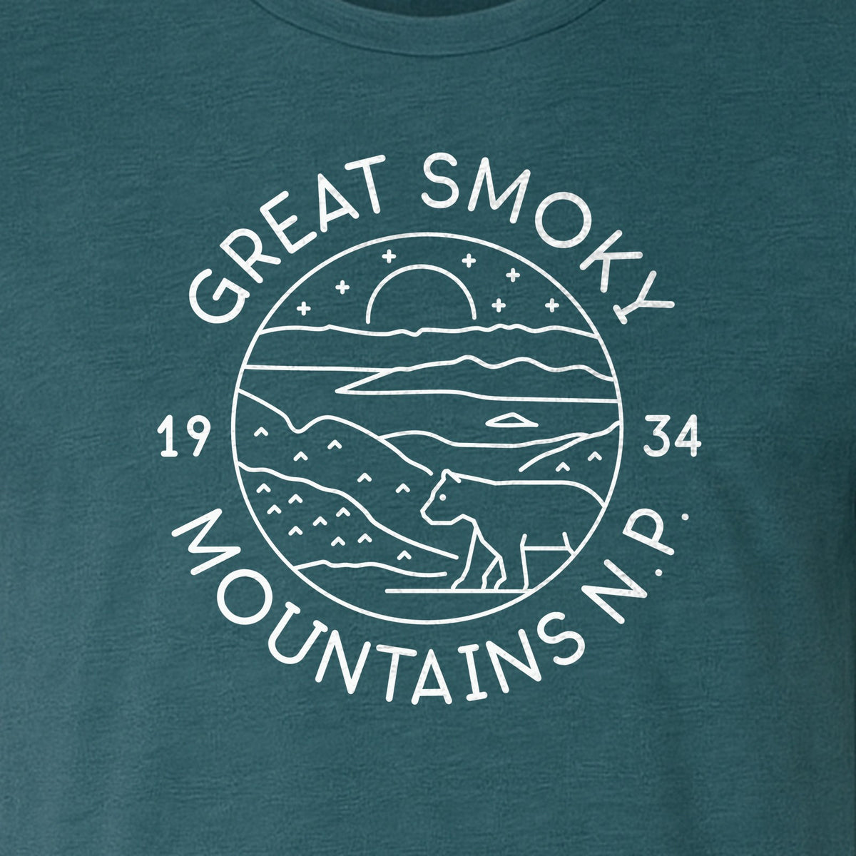 Great Smoky Mountains T-Shirt, 1934 Badge Design for Hikers and Campers