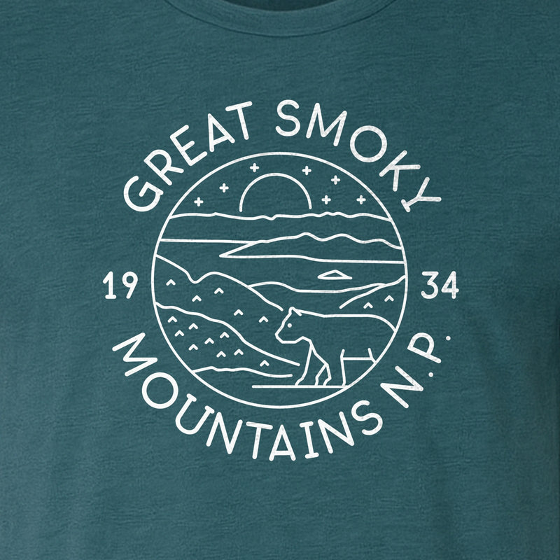 Great Smoky Mountains T-Shirt, 1934 Badge Design for Hikers and Campers