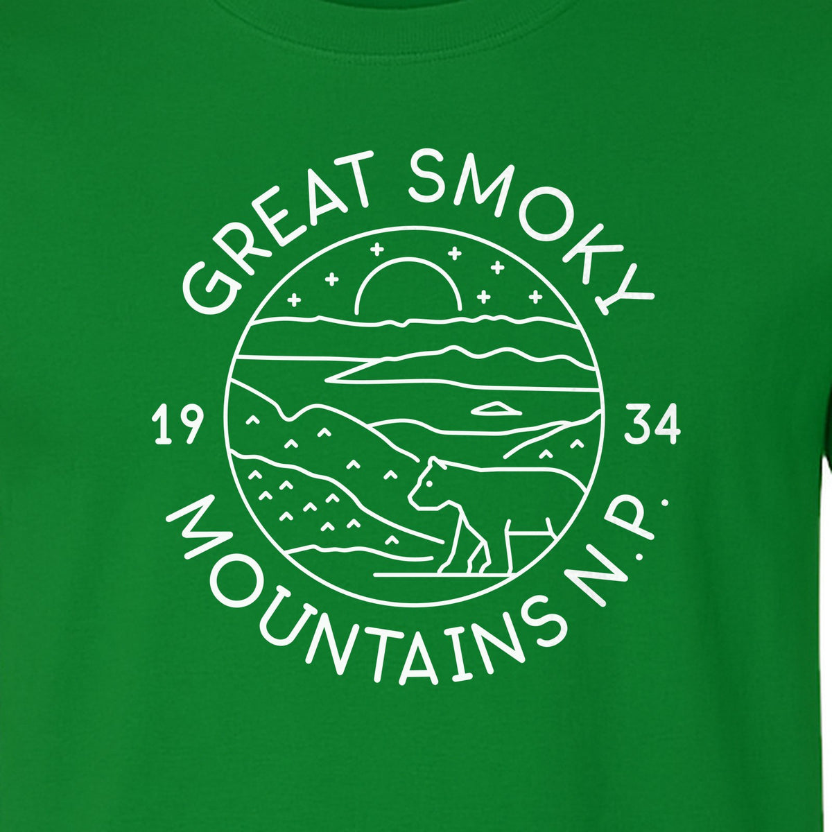 Great Smoky Mountains T-Shirt, 1934 Badge Design for Hikers and Campers