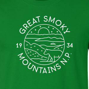 Great Smoky Mountains T-Shirt, 1934 Badge Design for Hikers and Campers