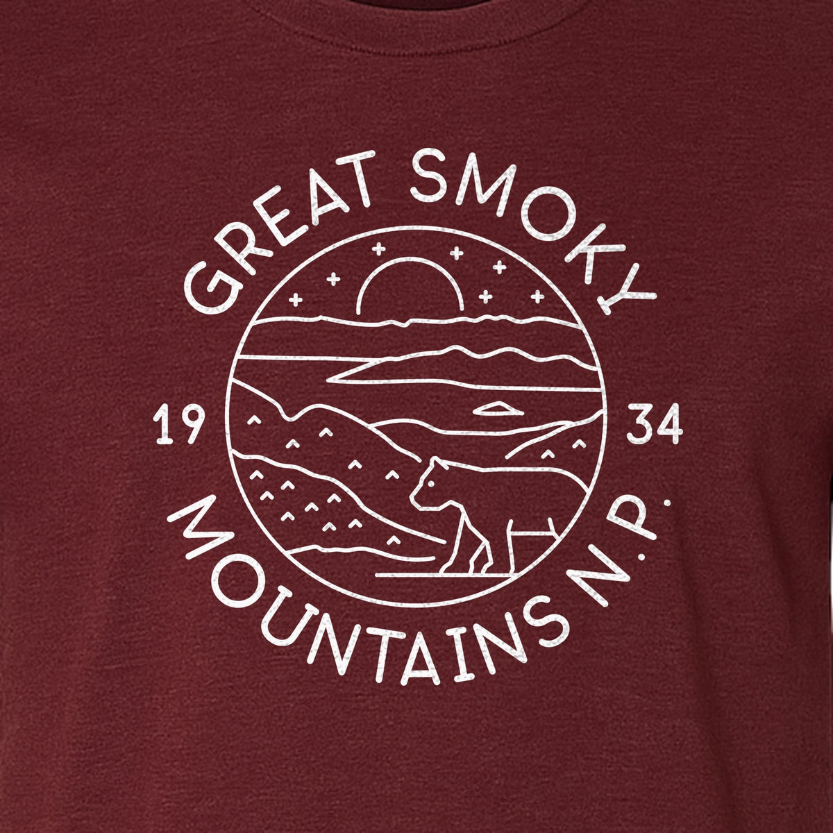 Great Smoky Mountains T-Shirt, 1934 Badge Design for Hikers and Campers
