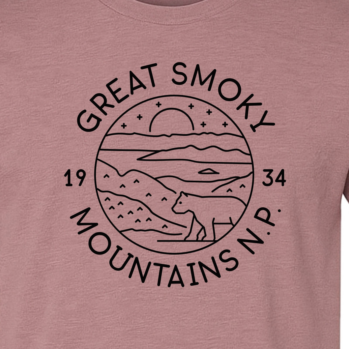 Great Smoky Mountains T-Shirt, 1934 Badge Design for Hikers and Campers