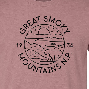 Great Smoky Mountains T-Shirt, 1934 Badge Design for Hikers and Campers