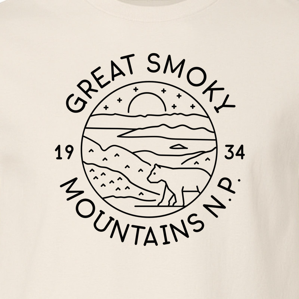Great Smoky Mountains T-Shirt, 1934 Badge Design for Hikers and Campers