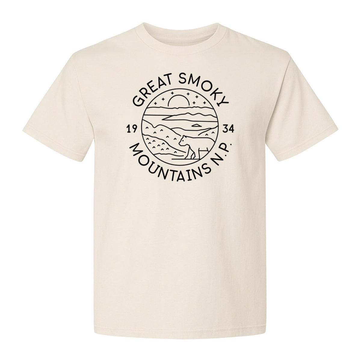 Great Smoky Mountains T-Shirt, 1934 Badge Design for Hikers and Campers