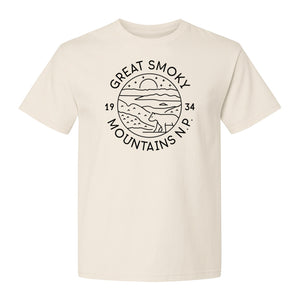Great Smoky Mountains T-Shirt, 1934 Badge Design for Hikers and Campers