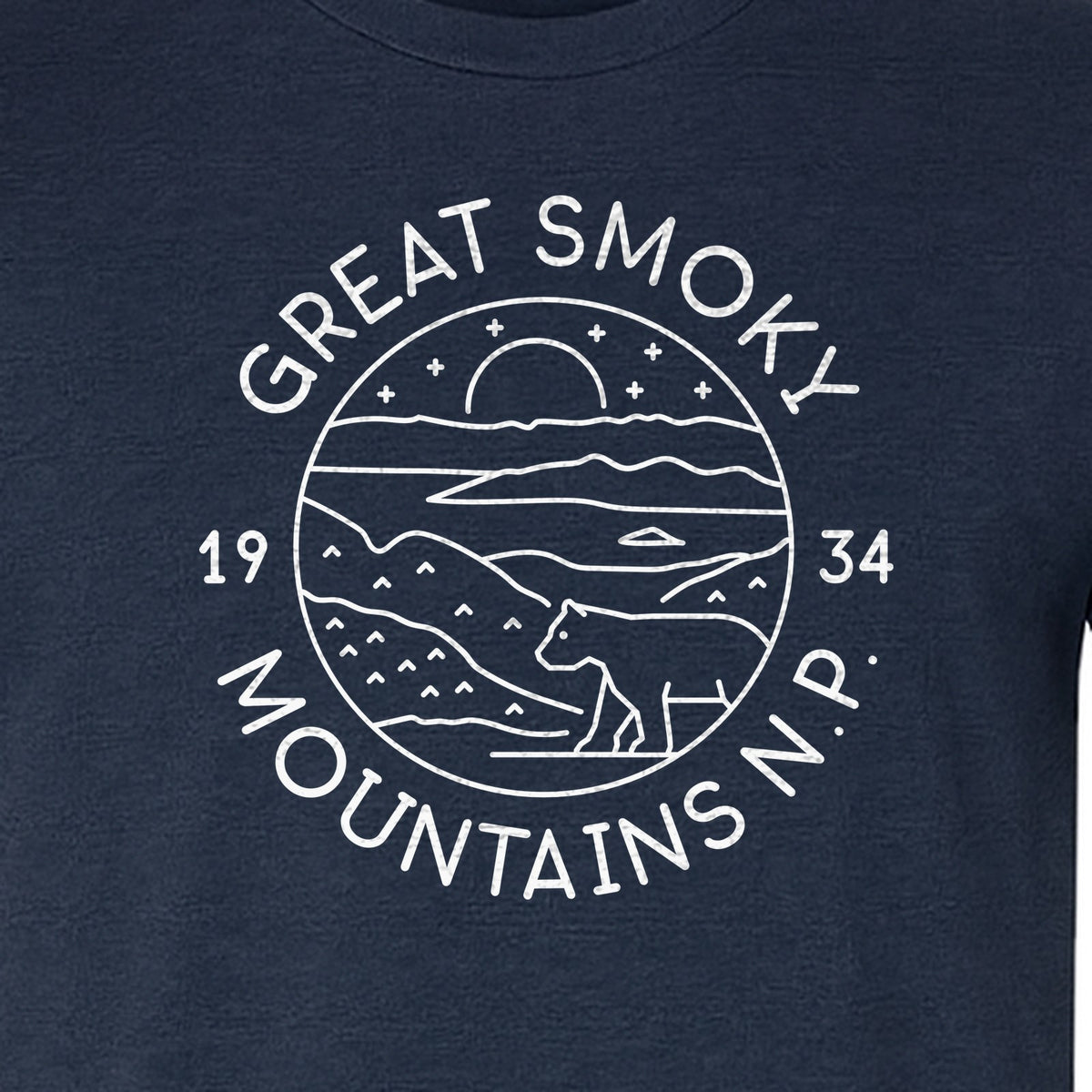 Great Smoky Mountains T-Shirt, 1934 Badge Design for Hikers and Campers