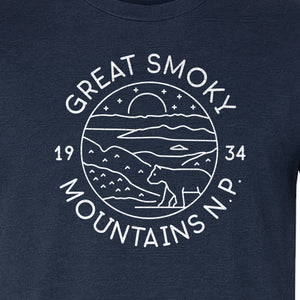 Great Smoky Mountains T-Shirt, 1934 Badge Design for Hikers and Campers