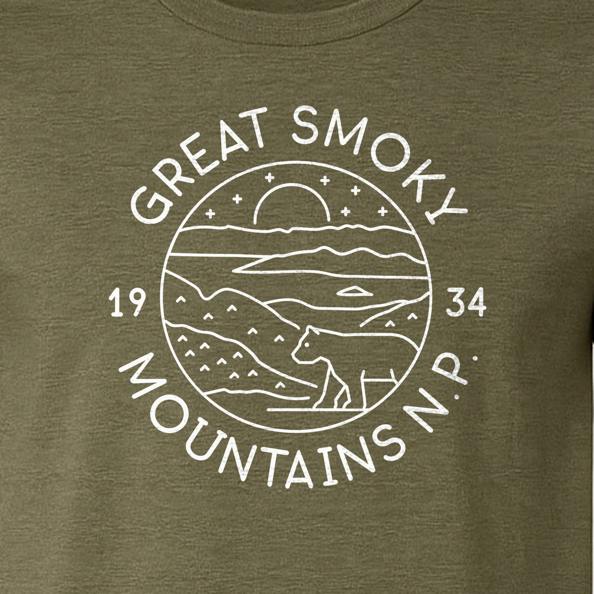 Great Smoky Mountains T-Shirt, 1934 Badge Design for Hikers and Campers