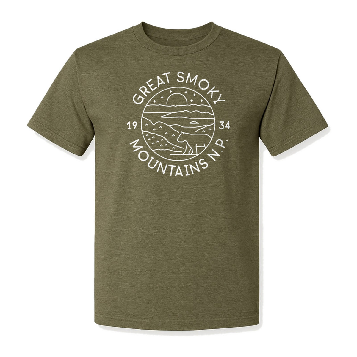 Great Smoky Mountains T-Shirt, 1934 Badge Design for Hikers and Campers