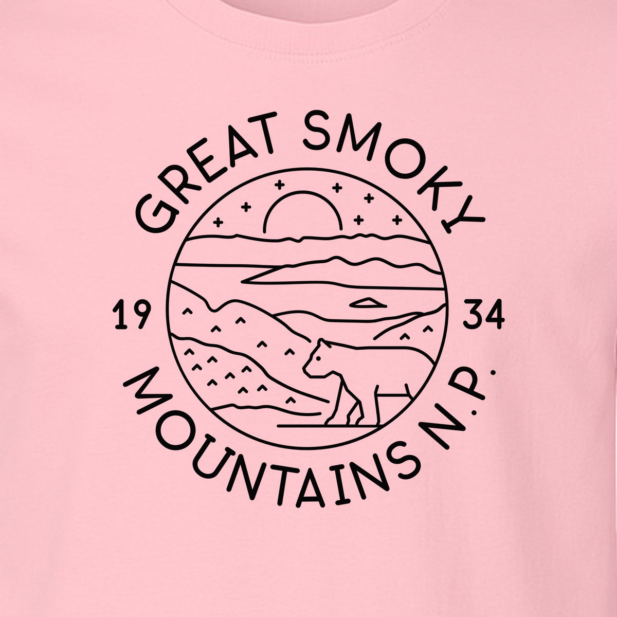Great Smoky Mountains T-Shirt, 1934 Badge Design for Hikers and Campers