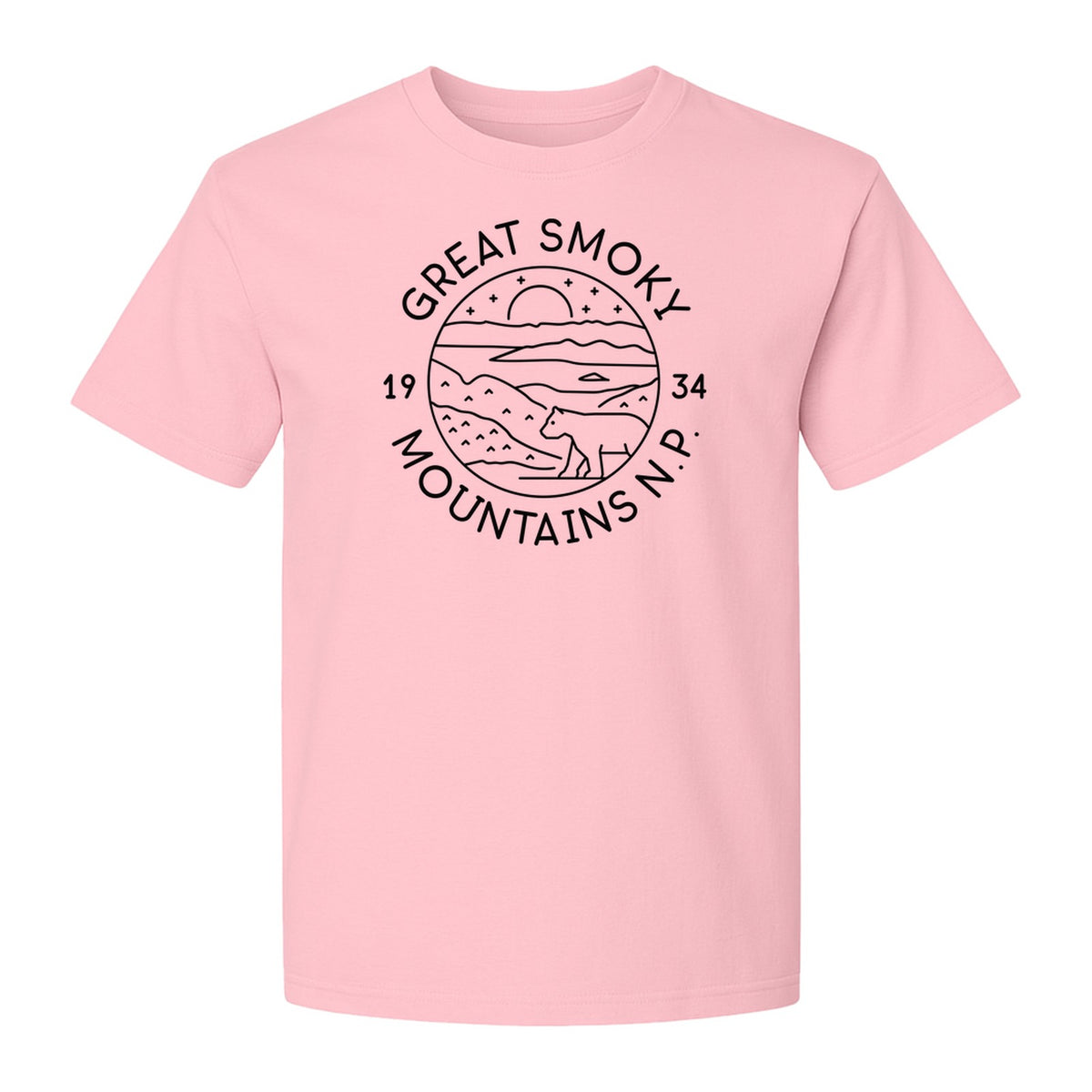 Great Smoky Mountains T-Shirt, 1934 Badge Design for Hikers and Campers