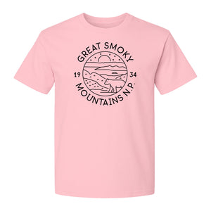 Great Smoky Mountains T-Shirt, 1934 Badge Design for Hikers and Campers
