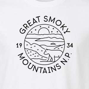 Great Smoky Mountains T-Shirt, 1934 Badge Design for Hikers and Campers