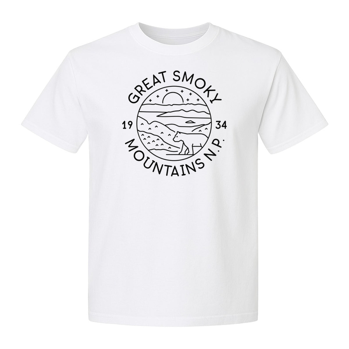 Great Smoky Mountains T-Shirt, 1934 Badge Design for Hikers and Campers