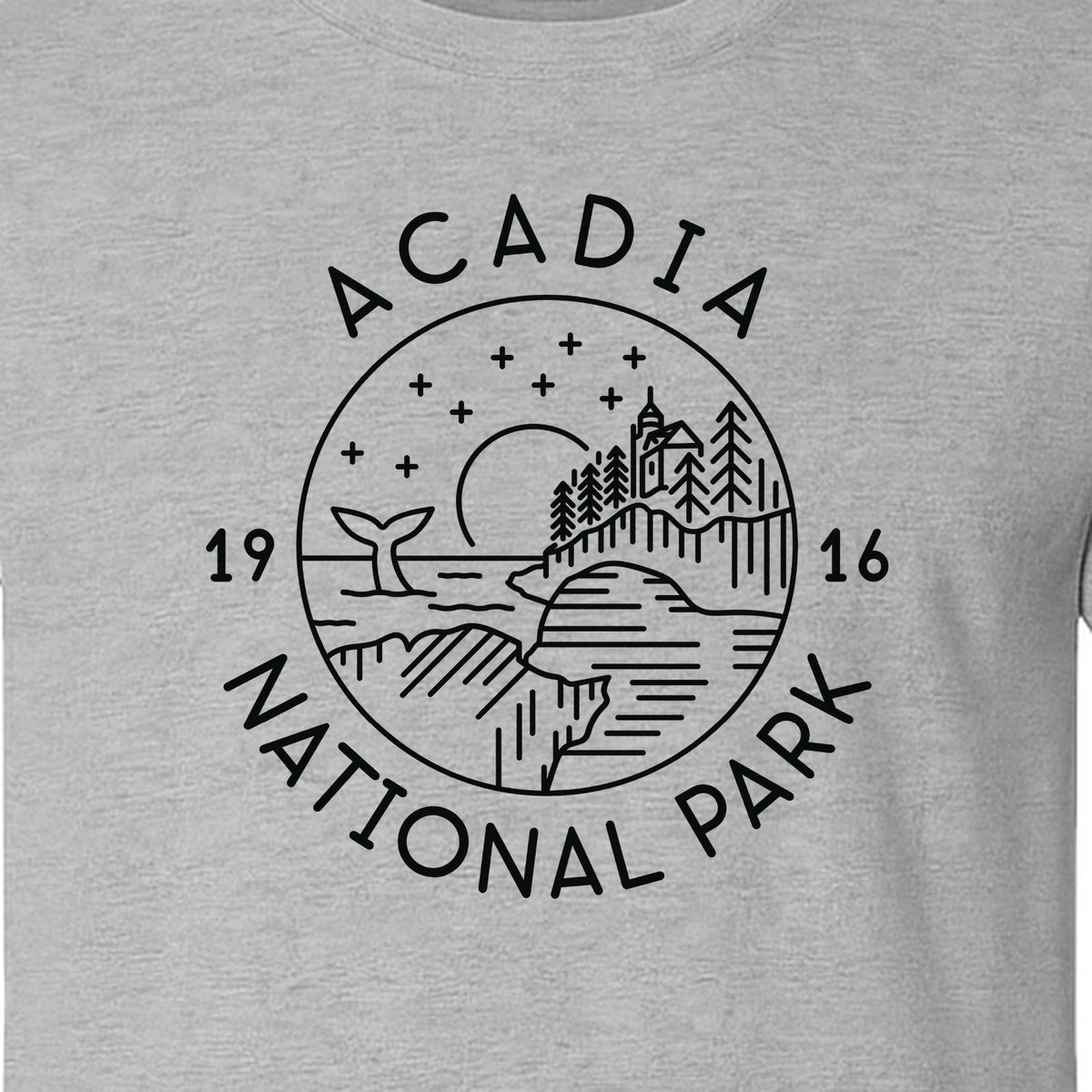 Acadia National Park T-Shirt, Maine Mountain Landscape Graphic for Hiking and Camping Trips