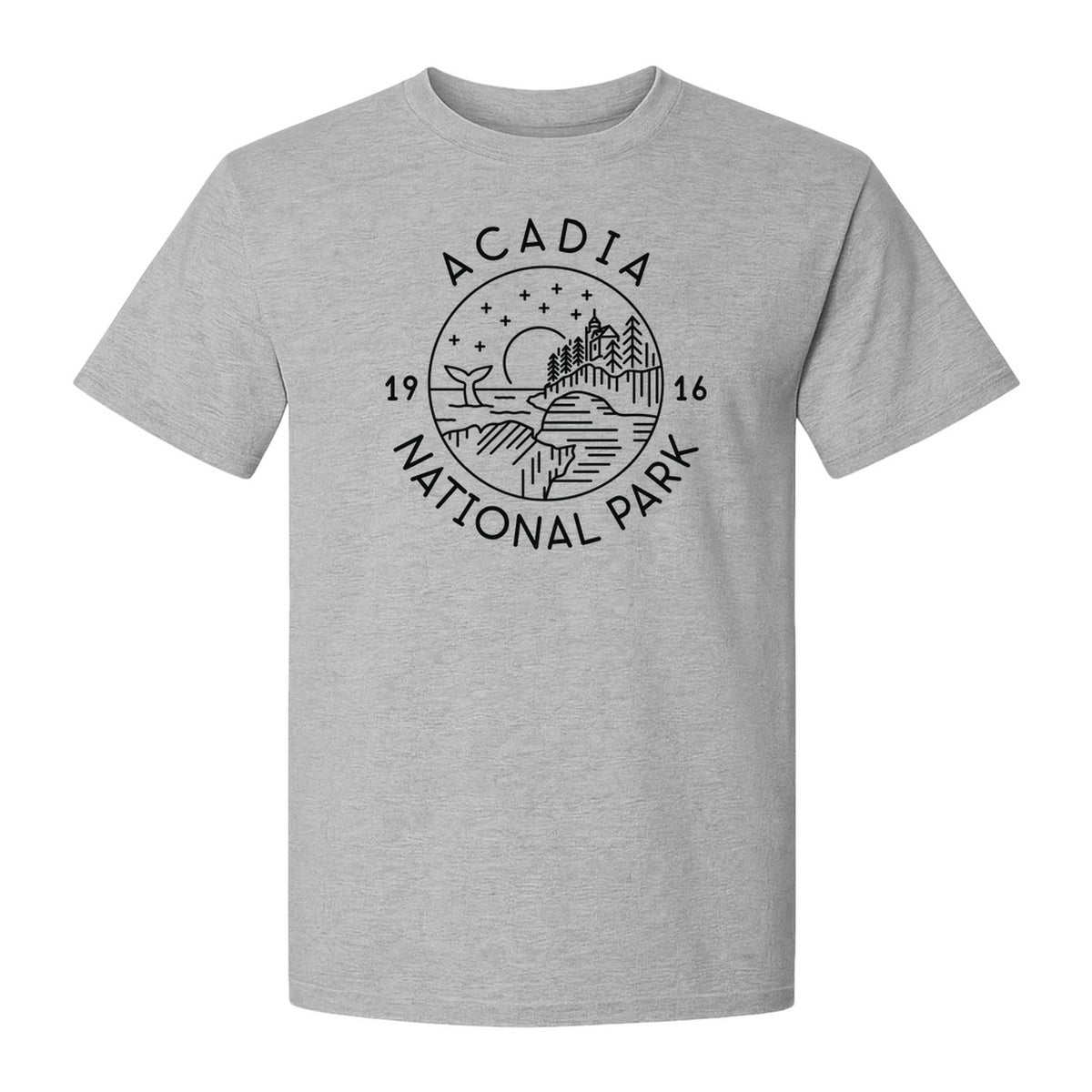 Acadia National Park T-Shirt, Maine Mountain Landscape Graphic for Hiking and Camping Trips