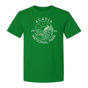 Acadia National Park T-Shirt, Maine Mountain Landscape Graphic for Hiking and Camping Trips