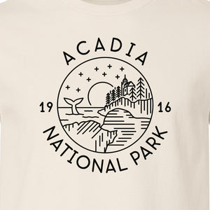 Acadia National Park T-Shirt, Maine Mountain Landscape Graphic for Hiking and Camping Trips